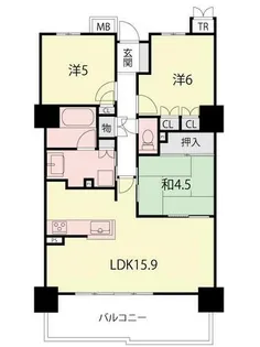 プラウドタワー大津【2605号室】の間取り