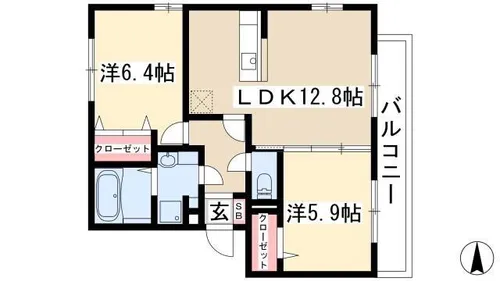 Casa terre【B301号室】の間取り