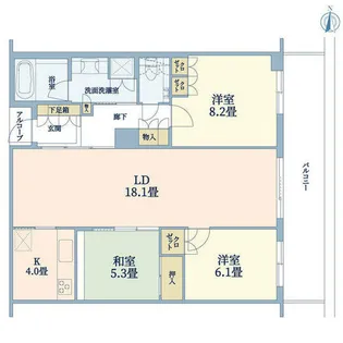 ジオタワー宝塚EAST【30階】の間取り