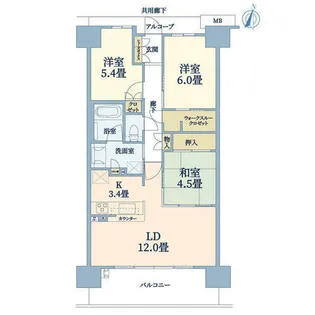 ザ・フロントマークス枚方【10階】の間取り