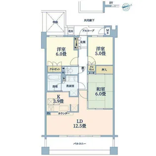 ステイツ楠葉花園町スクエアタウン【5階】の間取り