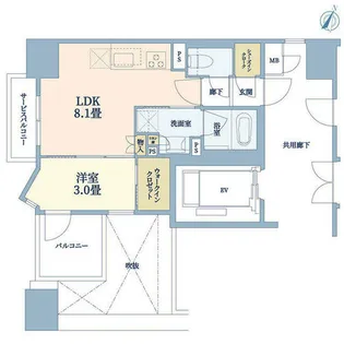 ソルティア大阪同心【12階】の間取り