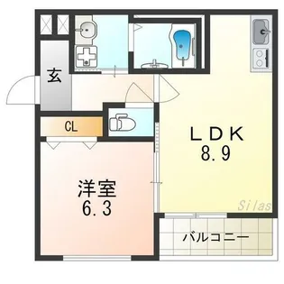 フジパレス我孫子西Ⅲ番館【2階】の間取り