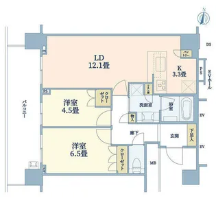 パークタワー梅田【23階】の間取り