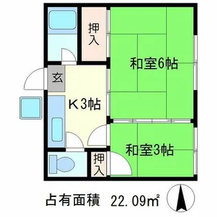 岡村マンション【3階】の間取り