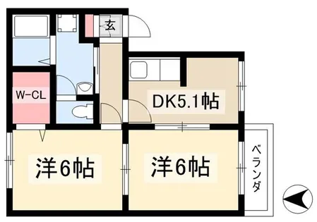 ハイホームサンタムール【2階】の間取り