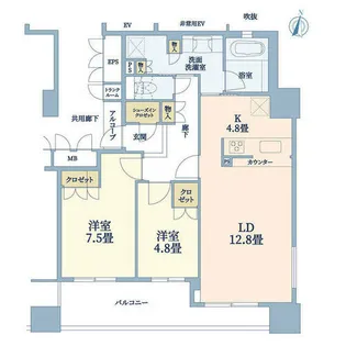 ウェリス・ジオ梅田レジデンス【8階】の間取り