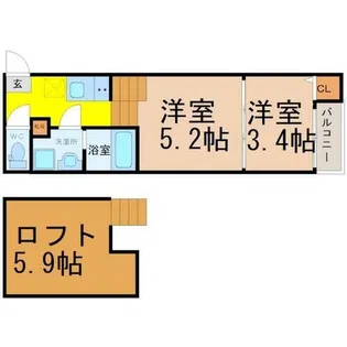 ハーモニーテラス二番Ⅳ【2階】の間取り