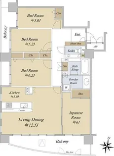 シンフォニースクエア大曽根【3階】の間取り