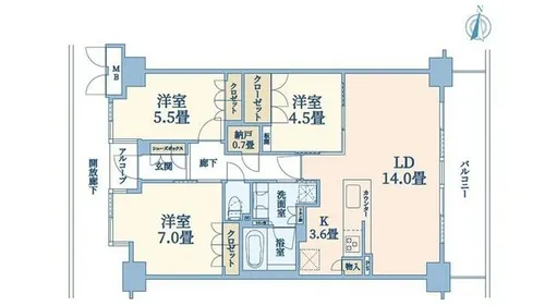 ルネグラン西宮北口 昭和園【4階】の間取り