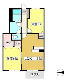 ヴィラルージュ【1階】の間取り