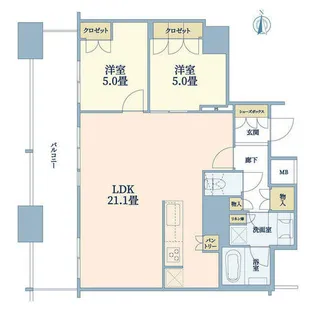 ブランズタワー南堀江【30階】の間取り