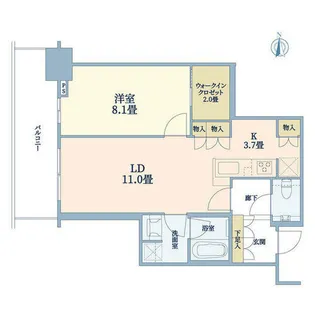 グランドメゾン新梅田タワーTHE CLUB RESIDENCE【7階】の間取り