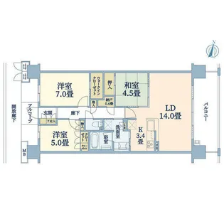 プラウドシティ西神中央【6階】の間取り