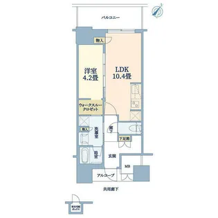 ジオタワー大阪十三【21階】の間取り