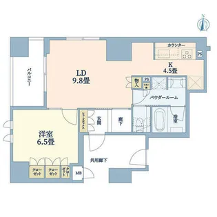 プレミスト京都烏丸御池Ⅰ番館【6階】の間取り