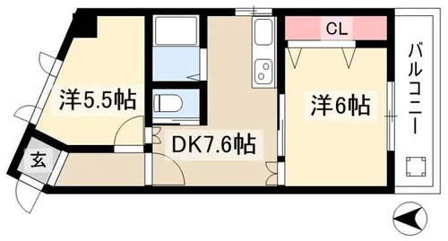 桜通サンダイマンション【D-3号室】の間取り