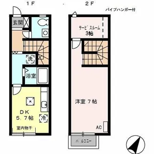 メゾネット5富士塚【1階】の間取り
