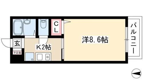サンシャイン上前津【0203号室】の間取り