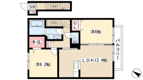 ハイツ アムール B【2階】の間取り