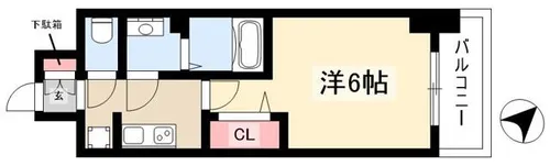 アステリ鶴舞トゥリア【0507号室】の間取り