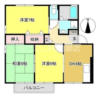 ハイカムール平田【202号室】の間取り
