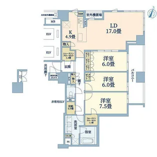 ザ・パークハウス 大阪梅田タワー【30階】の間取り