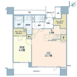 シエリアタワー中之島【17階】の間取り