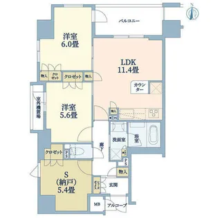 イーグルコート烏丸御池ル・シエル【4階】の間取り