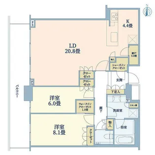 グランドメゾン新梅田タワーTHE CLUB RESIDENCE【45階】の間取り