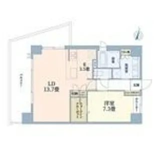 ウメキタテラス【407号室】の間取り