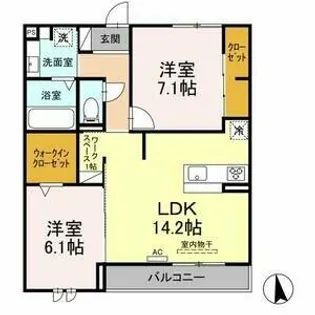 クレセントⅦ【202号室】の間取り