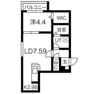 フォンテーヌ伏見【2階】の間取り
