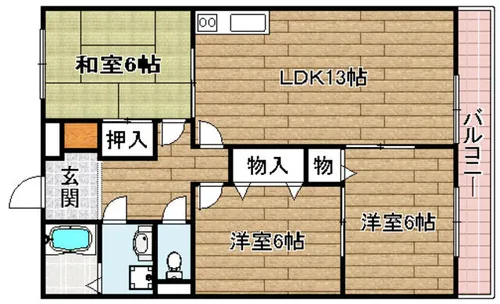 ラ・ストラーダ大冠【2階】の間取り