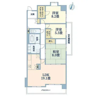 グランステイツ夙川【3階】の間取り