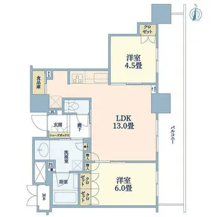 ブランズタワー・ウェリス心斎橋NORTH【7階】の間取り