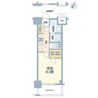 エスリード長堀タワー【10階】の間取り