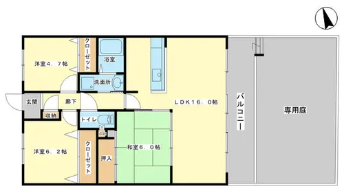エスパシオ西庄【103号室】の間取り