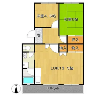 ハイツ鷹ノ羽 A棟【1階】の間取り