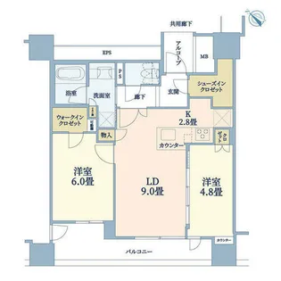 シエリアタワー中之島【20階】の間取り