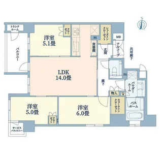 プレミスト京都 二条城北【6階】の間取り