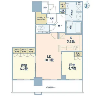 ブランズタワー梅田North【6階】の間取り