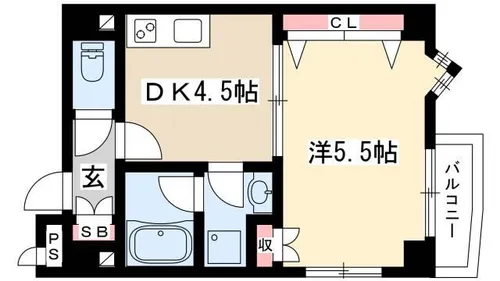 プティトゥ【2B号室】の間取り