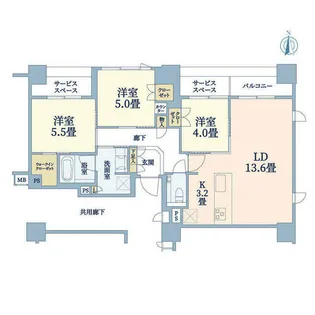 プラウド京都二条城【3階】の間取り
