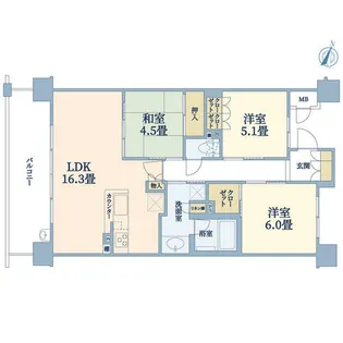 ブランズ豊中中桜塚【8階】の間取り