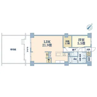 イトーピア東千里【1階】の間取り