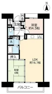 UR八尾若草【0010604号室】の間取り