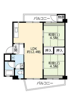 UR逆瀬川【0200302号室】の間取り