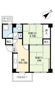 UR総持寺【0370203号室】の間取り
