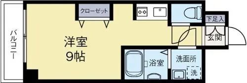 ラフィネスシャトードゥ赤坂【6階】の間取り